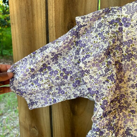 VIOLET ROMANCE Cottagecore Ruffled Romantic Floral BLOUSE TOP US 2 UK 6 NWOT - Picture 3 of 6